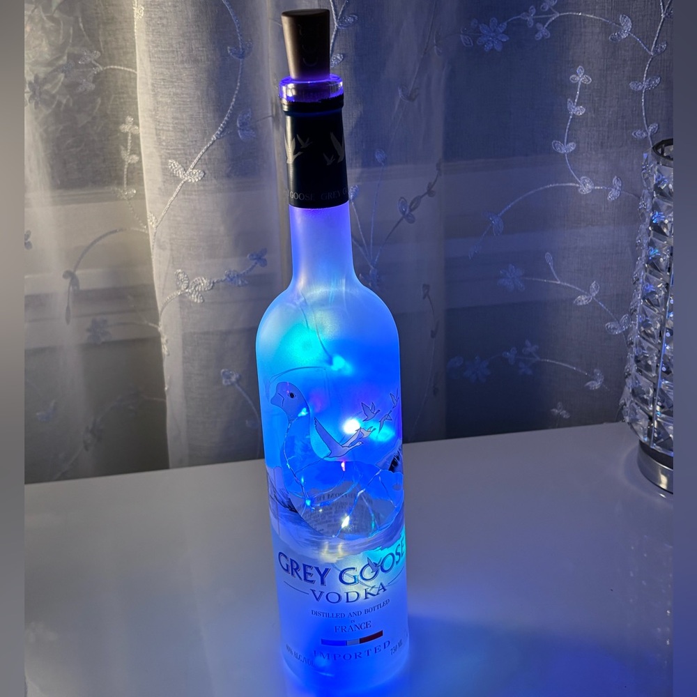 Grey Goose Vodka Bottle with Fairy LED Lights